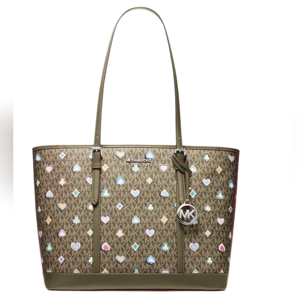 Michael Kors Jet Set Large Printed Signature Logo Tote Bag